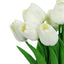 10 Stems 13" White Real Touch Artificial Foam Tulip Flower Bouquets - Linen Luxes