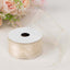 10 Yards 1.5" Ivory Sheer Organza Wired Edge Ribbon - Linen Luxes