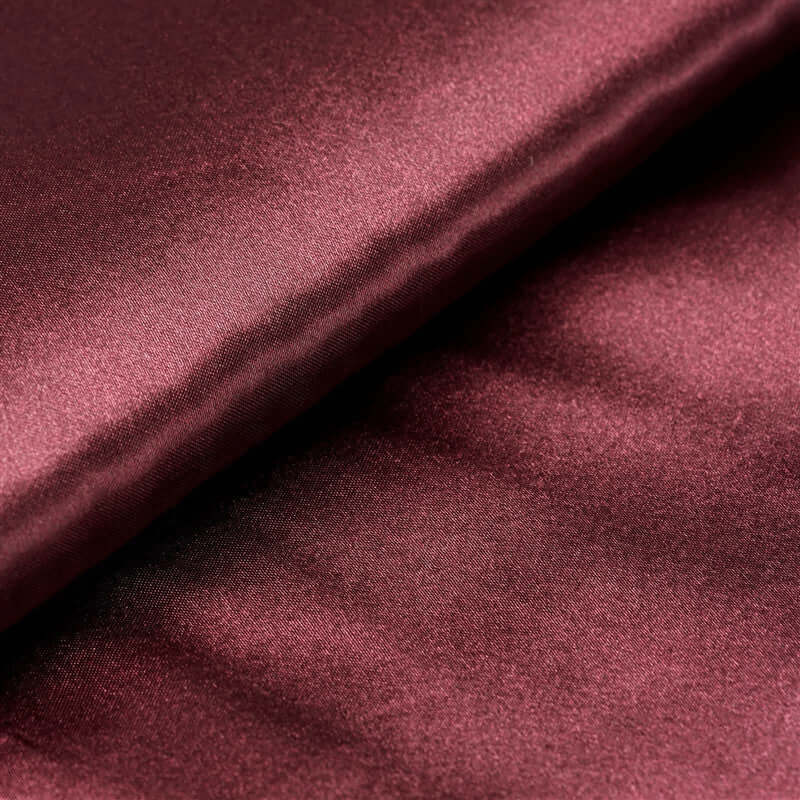 10 Yards 54" Burgundy Satin Fabric Bolt - Linen Luxes