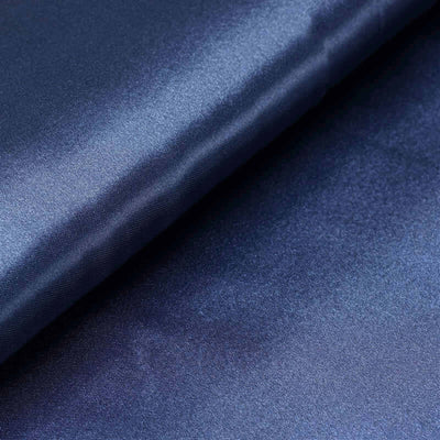 10 Yards 54" Navy Blue Satin Fabric Bolt - Linen Luxes