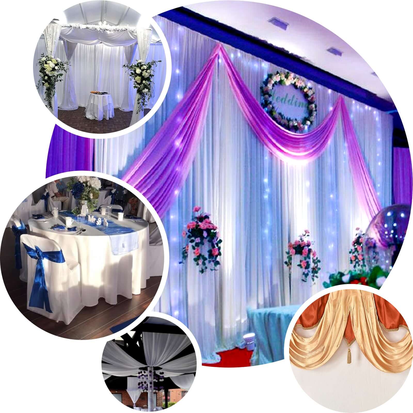 10 Yards 54" Navy Blue Satin Fabric Bolt - Linen Luxes