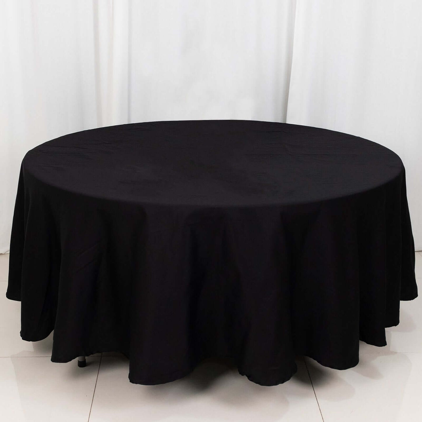 100% Cotton 108" Round Tablecloth Black Linen - Soft & Breathable Table Cover - Linen Luxes