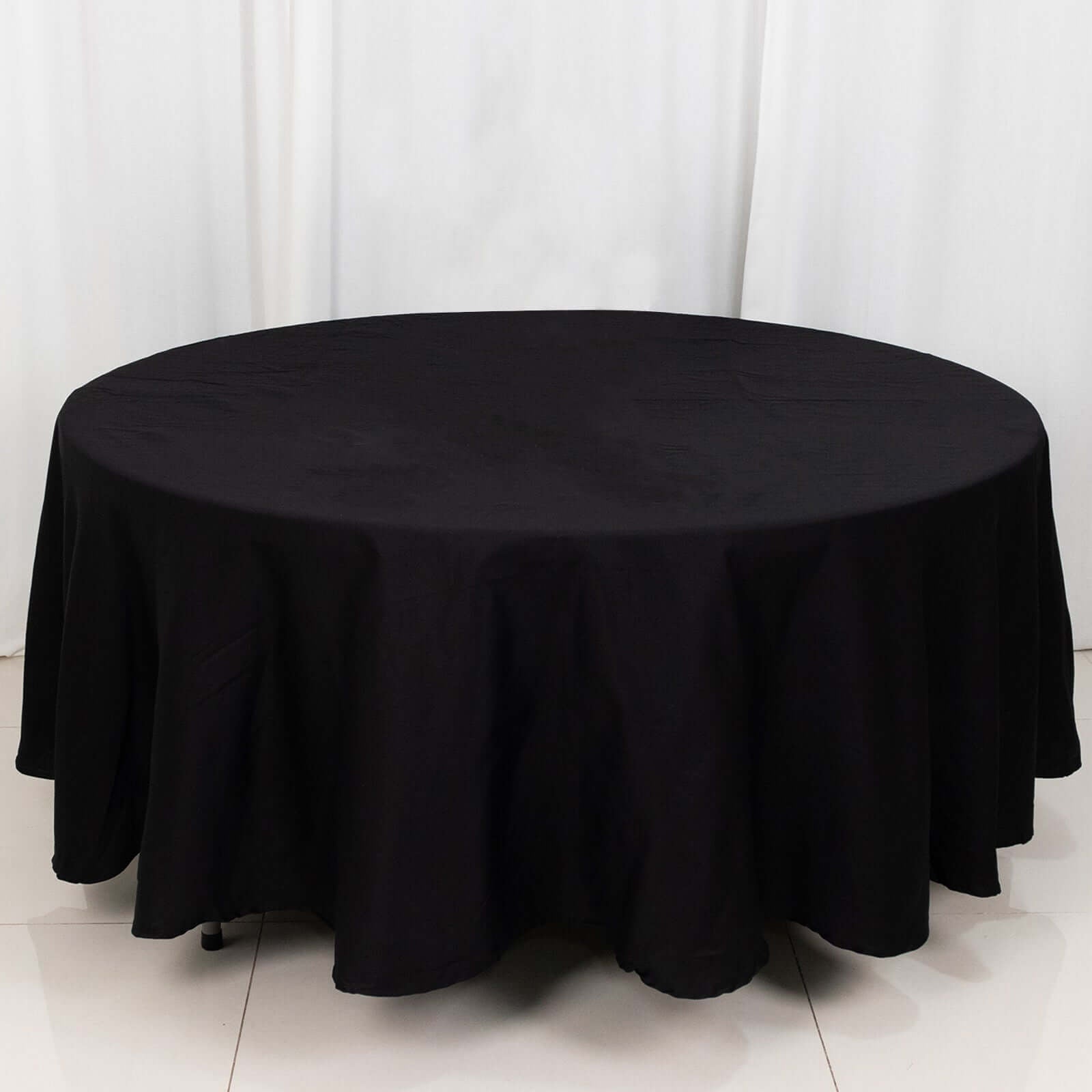 100% Cotton 108" Round Tablecloth Black Linen - Soft & Breathable Table Cover - Linen Luxes