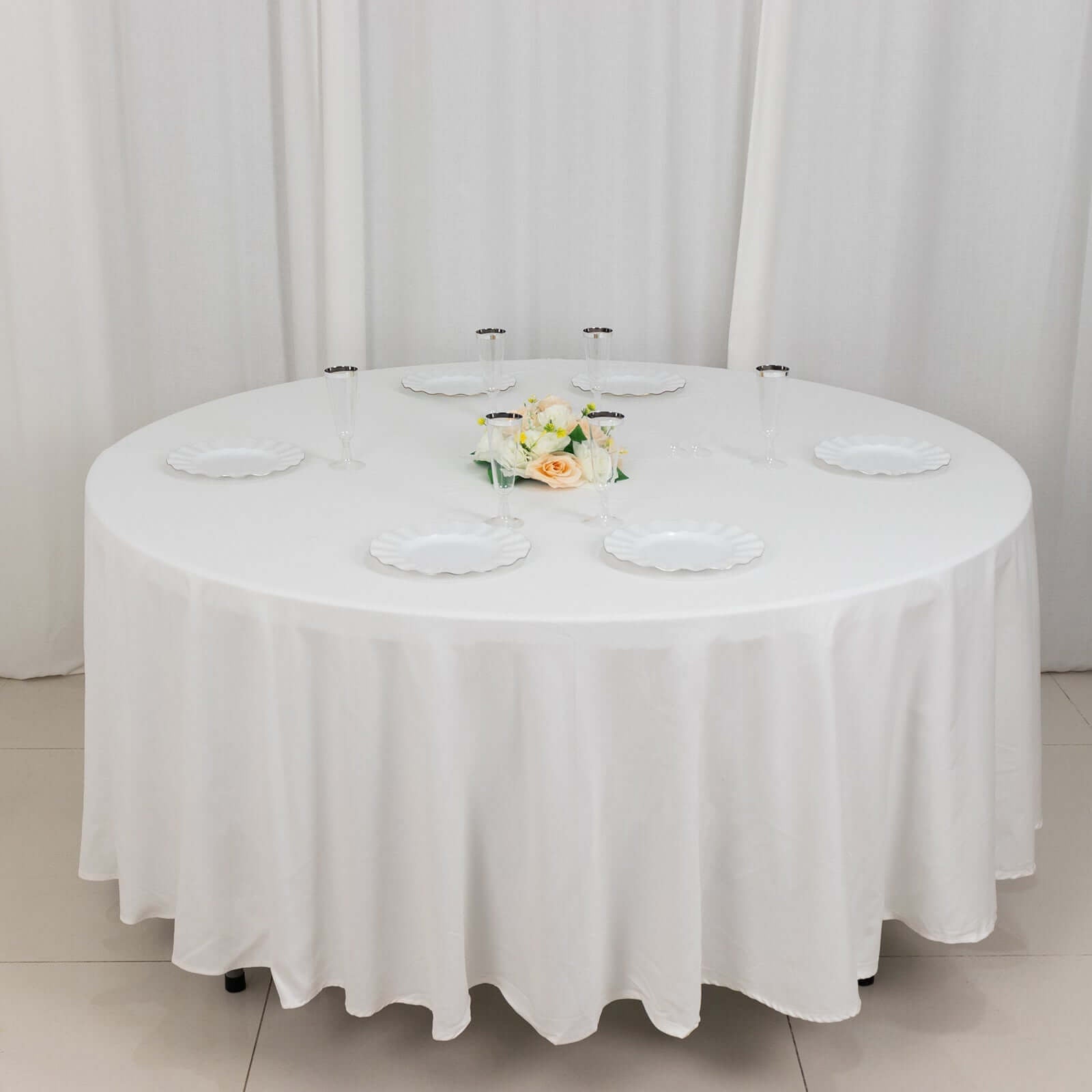 100% Cotton 108" Round Tablecloth White Linen - Sophisticated, Soft & Breathable Table Cover - Linen Luxes