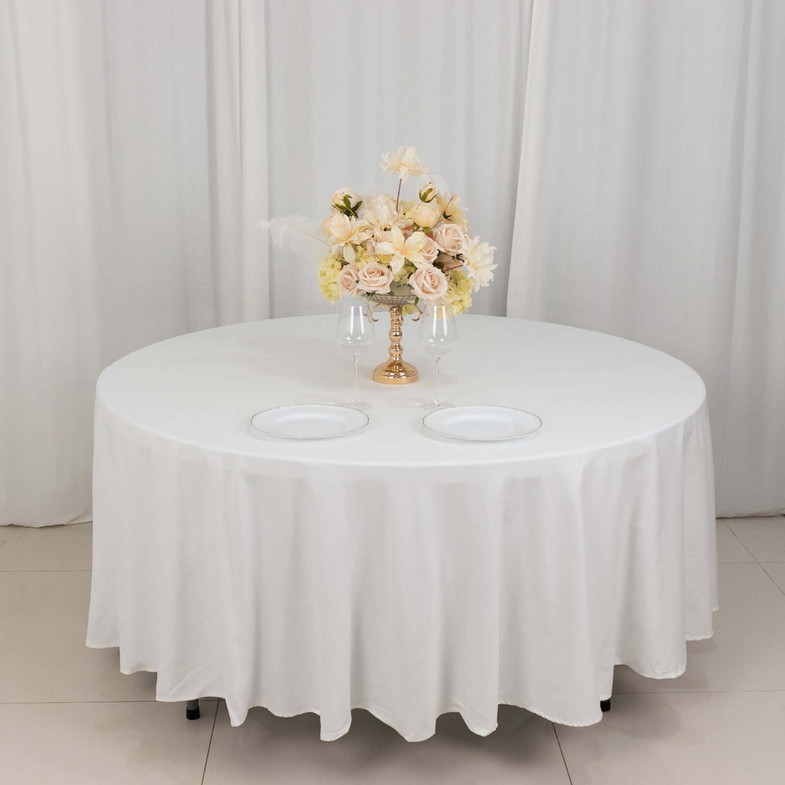 100% Cotton 108" Round Tablecloth White Linen - Sophisticated, Soft & Breathable Table Cover - Linen Luxes