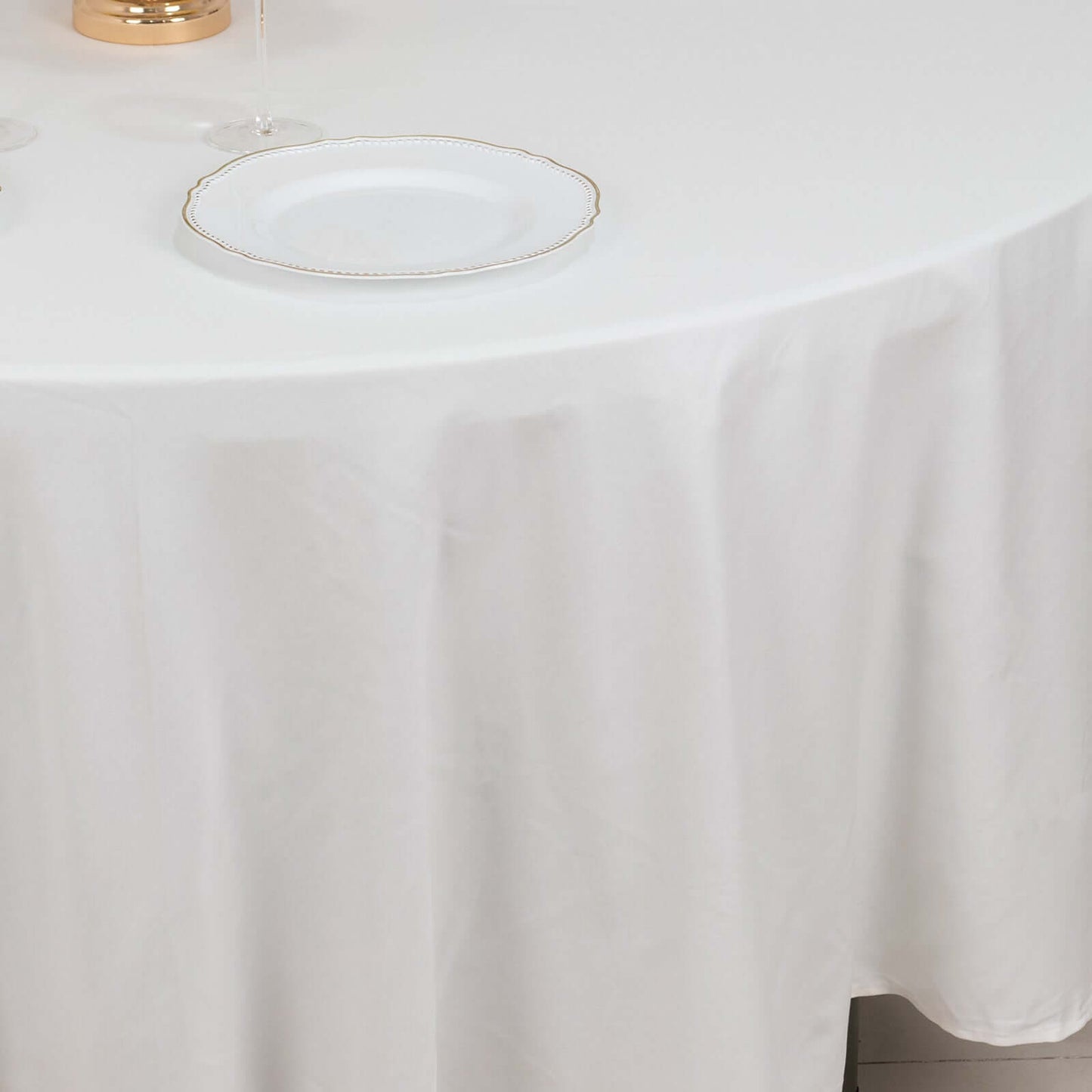 100% Cotton 108" Round Tablecloth White Linen - Sophisticated, Soft & Breathable Table Cover - Linen Luxes