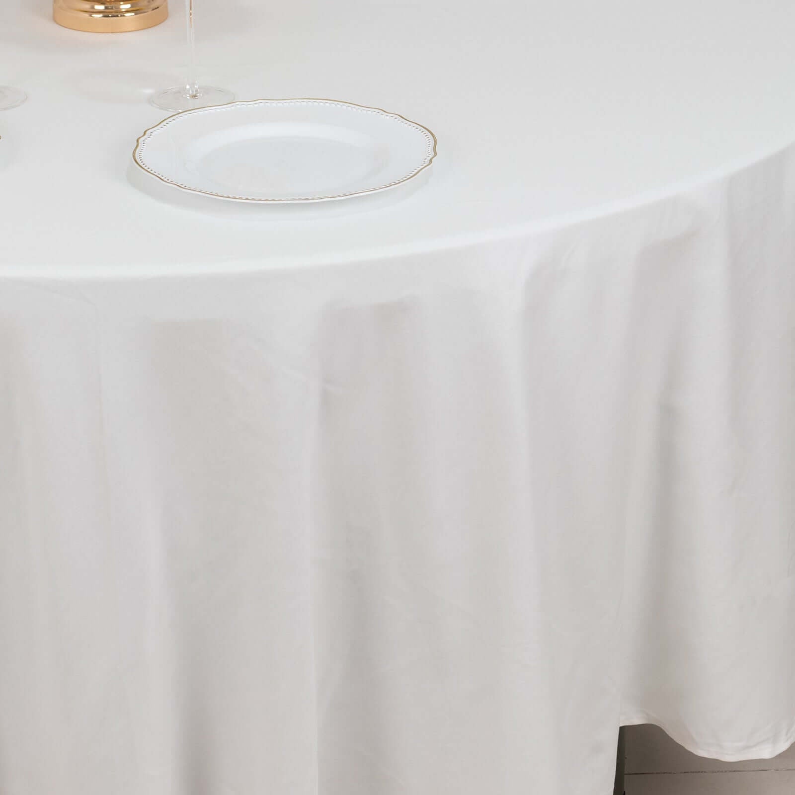 100% Cotton 108" Round Tablecloth White Linen - Sophisticated, Soft & Breathable Table Cover - Linen Luxes