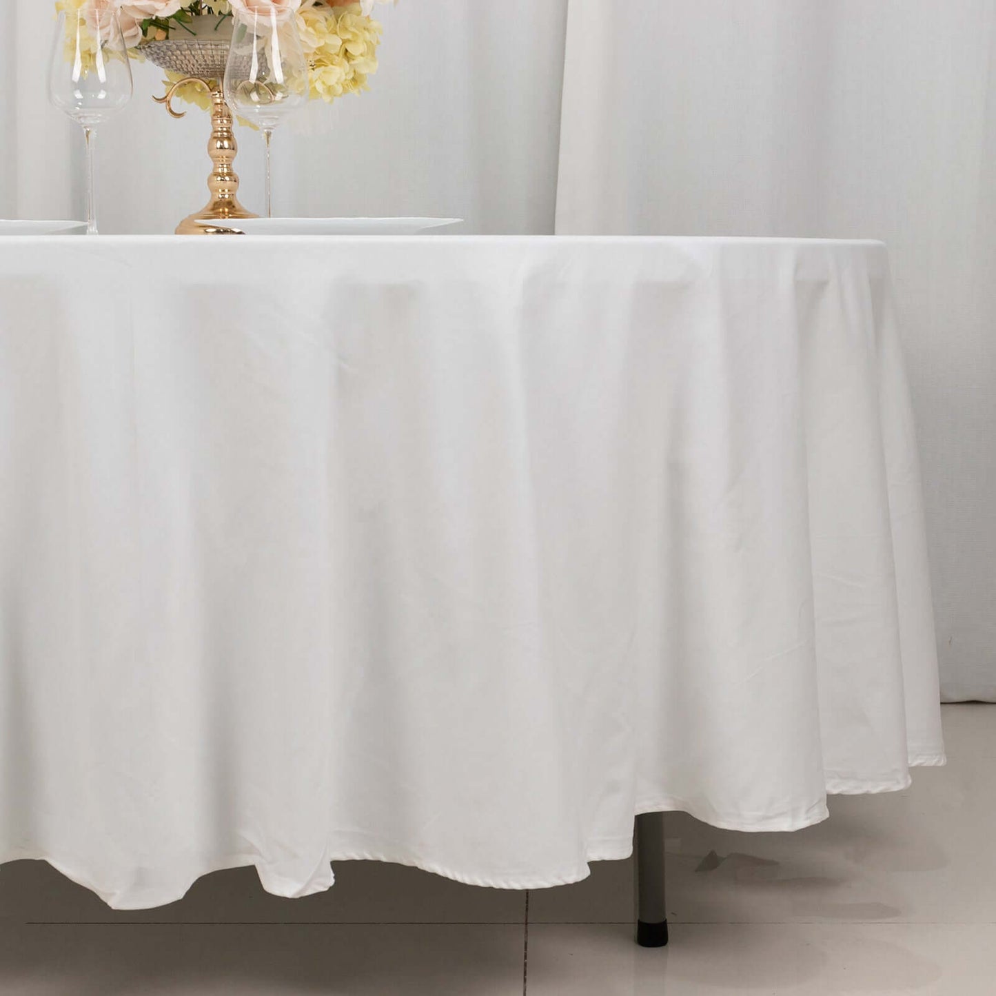 100% Cotton 108" Round Tablecloth White Linen - Sophisticated, Soft & Breathable Table Cover - Linen Luxes