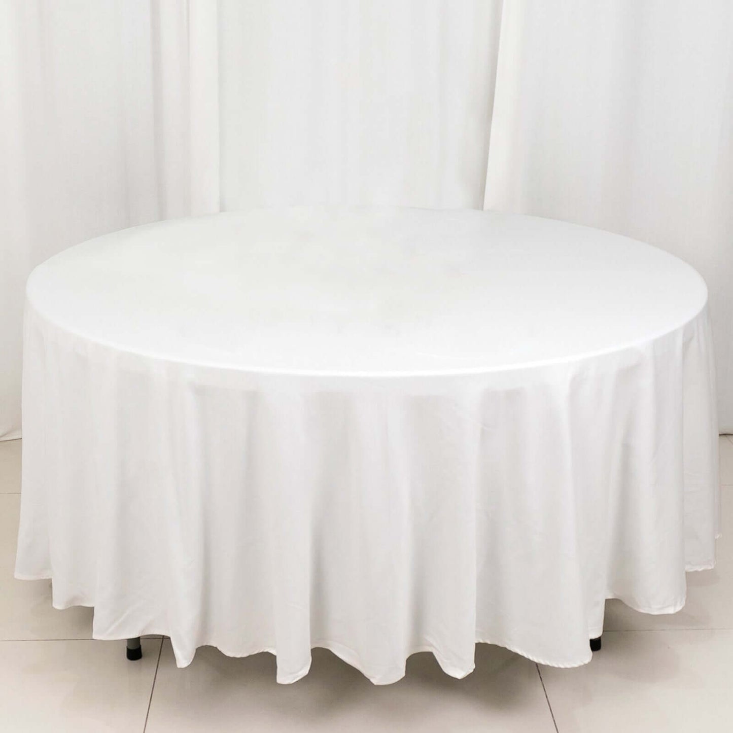 100% Cotton 108" Round Tablecloth White Linen - Sophisticated, Soft & Breathable Table Cover - Linen Luxes