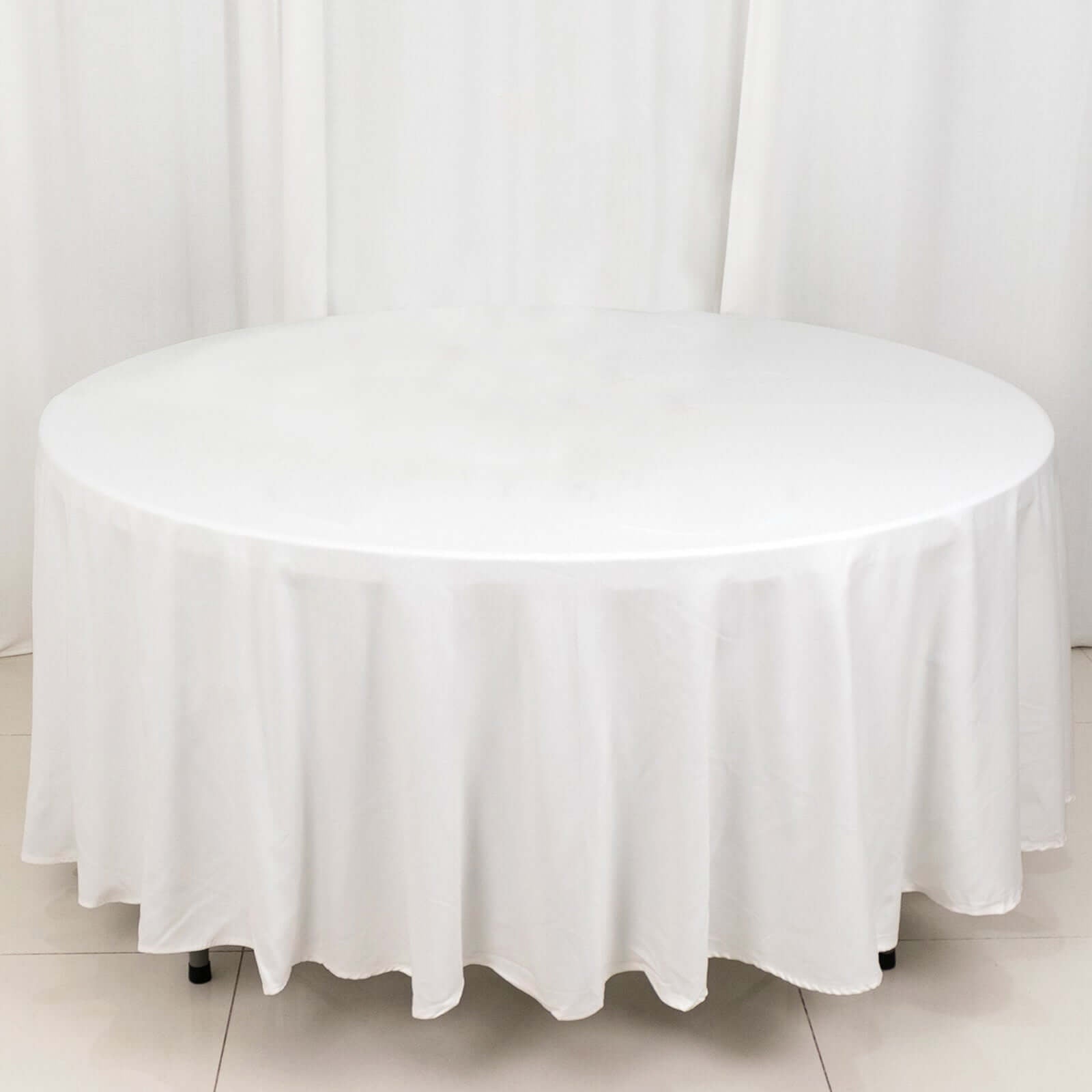 100% Cotton 108" Round Tablecloth White Linen - Sophisticated, Soft & Breathable Table Cover - Linen Luxes