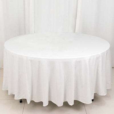 100% Cotton 108" Round Tablecloth White Linen - Sophisticated, Soft & Breathable Table Cover - Linen Luxes