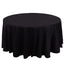 100% Cotton 120" Round Tablecloth Black Linen - Seamless, Soft & Breathable Table Cover - Linen Luxes