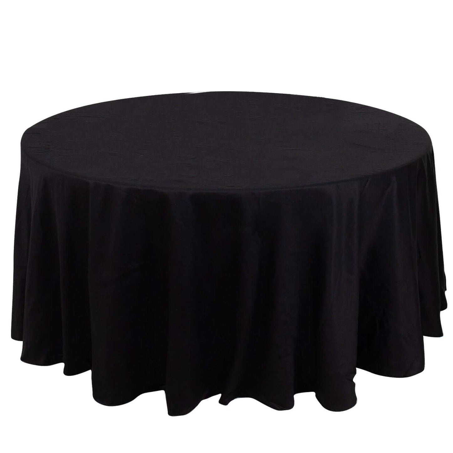 100% Cotton 120" Round Tablecloth Black Linen - Seamless, Soft & Breathable Table Cover - Linen Luxes