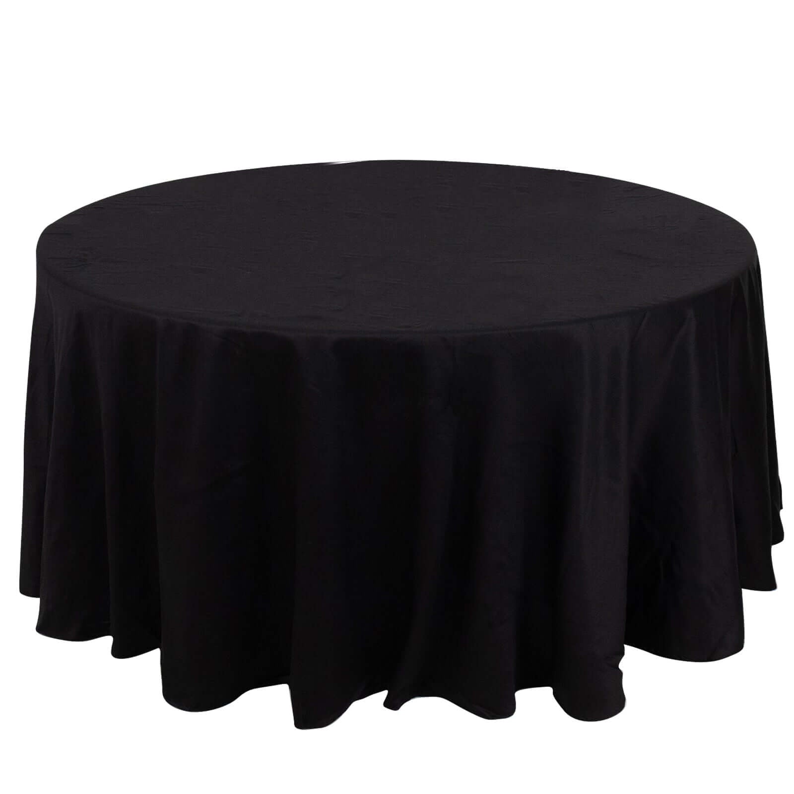 100% Cotton 120" Round Tablecloth Black Linen - Seamless, Soft & Breathable Table Cover - Linen Luxes