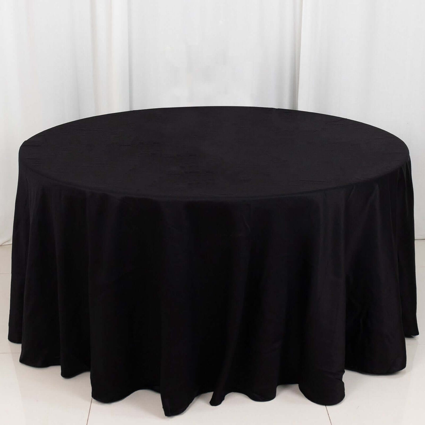 100% Cotton 120" Round Tablecloth Black Linen - Seamless, Soft & Breathable Table Cover - Linen Luxes