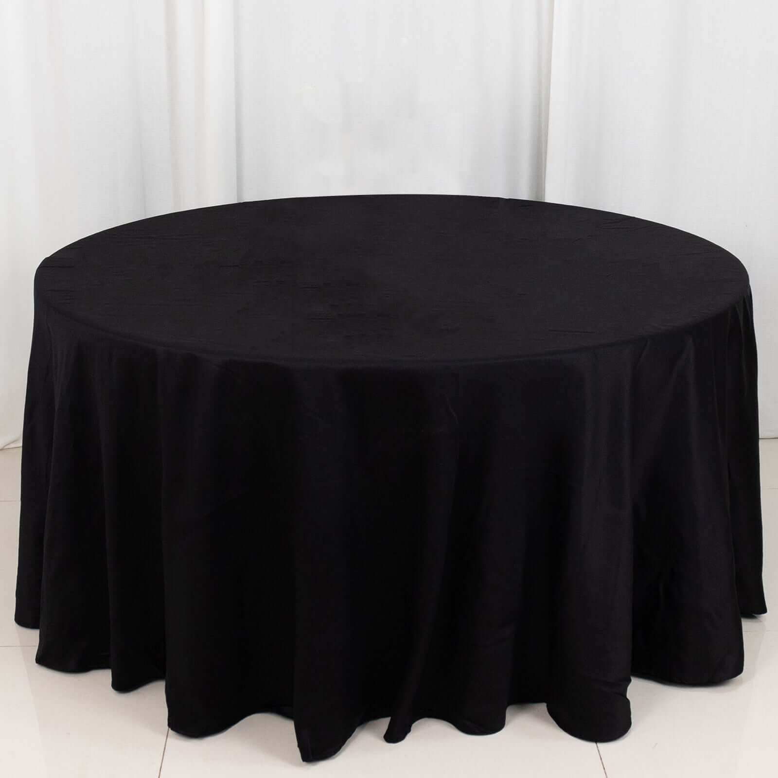 100% Cotton 120" Round Tablecloth Black Linen - Seamless, Soft & Breathable Table Cover - Linen Luxes