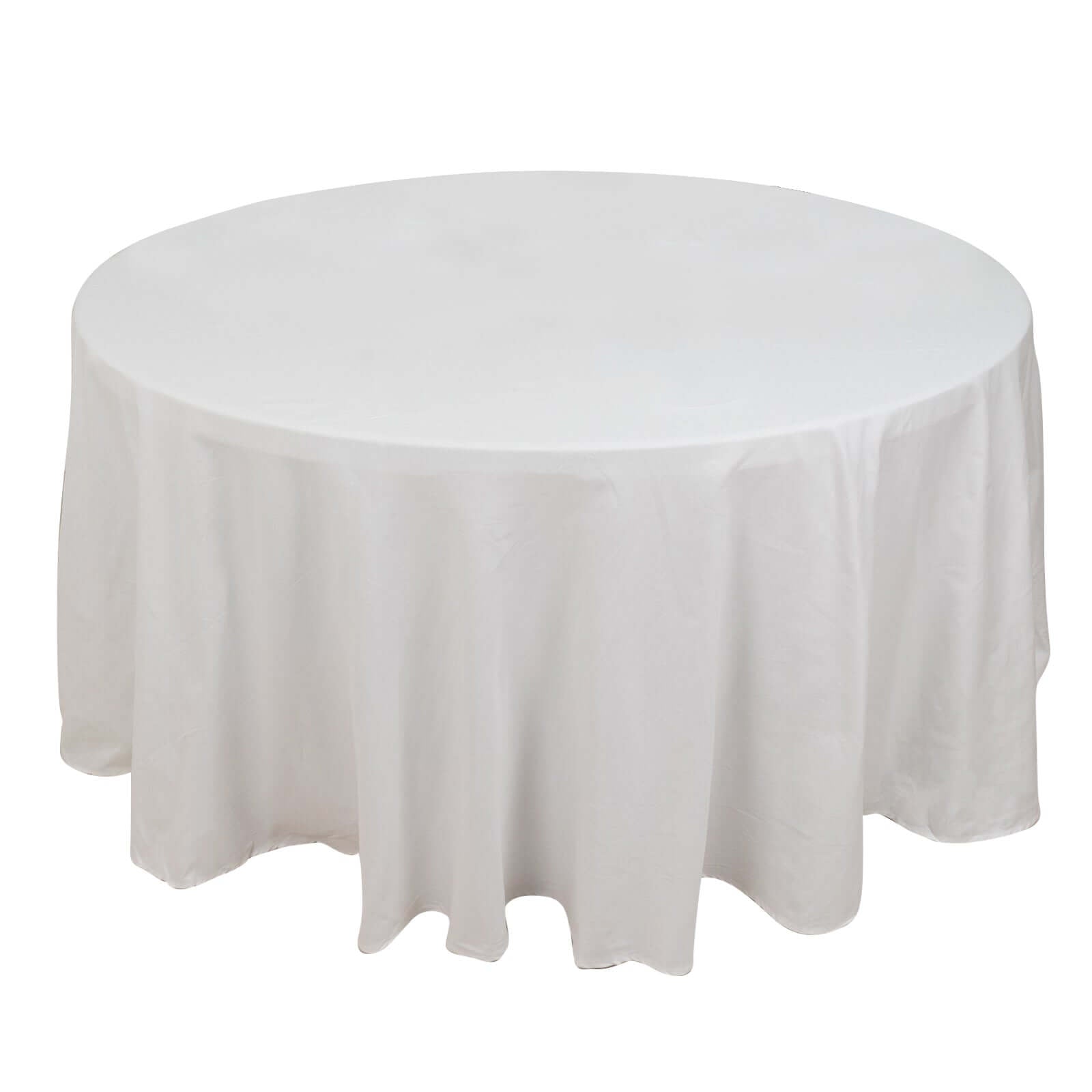 100% Cotton 120" Round Tablecloth White Linen - Seamless, Soft & Breathable Table Cover - Linen Luxes
