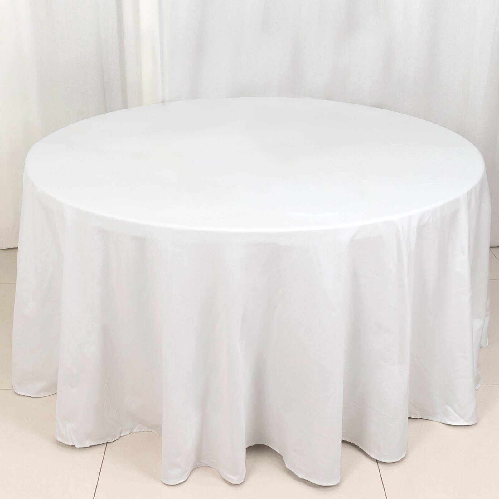 100% Cotton 120" Round Tablecloth White Linen - Seamless, Soft & Breathable Table Cover - Linen Luxes