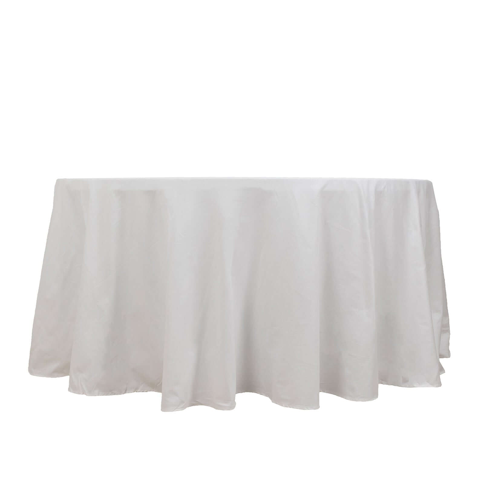 100% Cotton 120" Round Tablecloth White Linen - Seamless, Soft & Breathable Table Cover - Linen Luxes