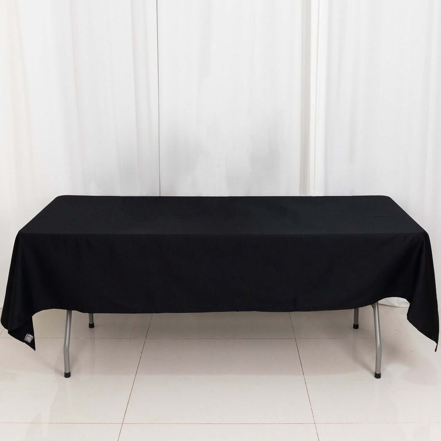 100% Cotton 60"x102" Rectangle Tablecloth Black Linen - Soft & Breathable Table Cover - Linen Luxes
