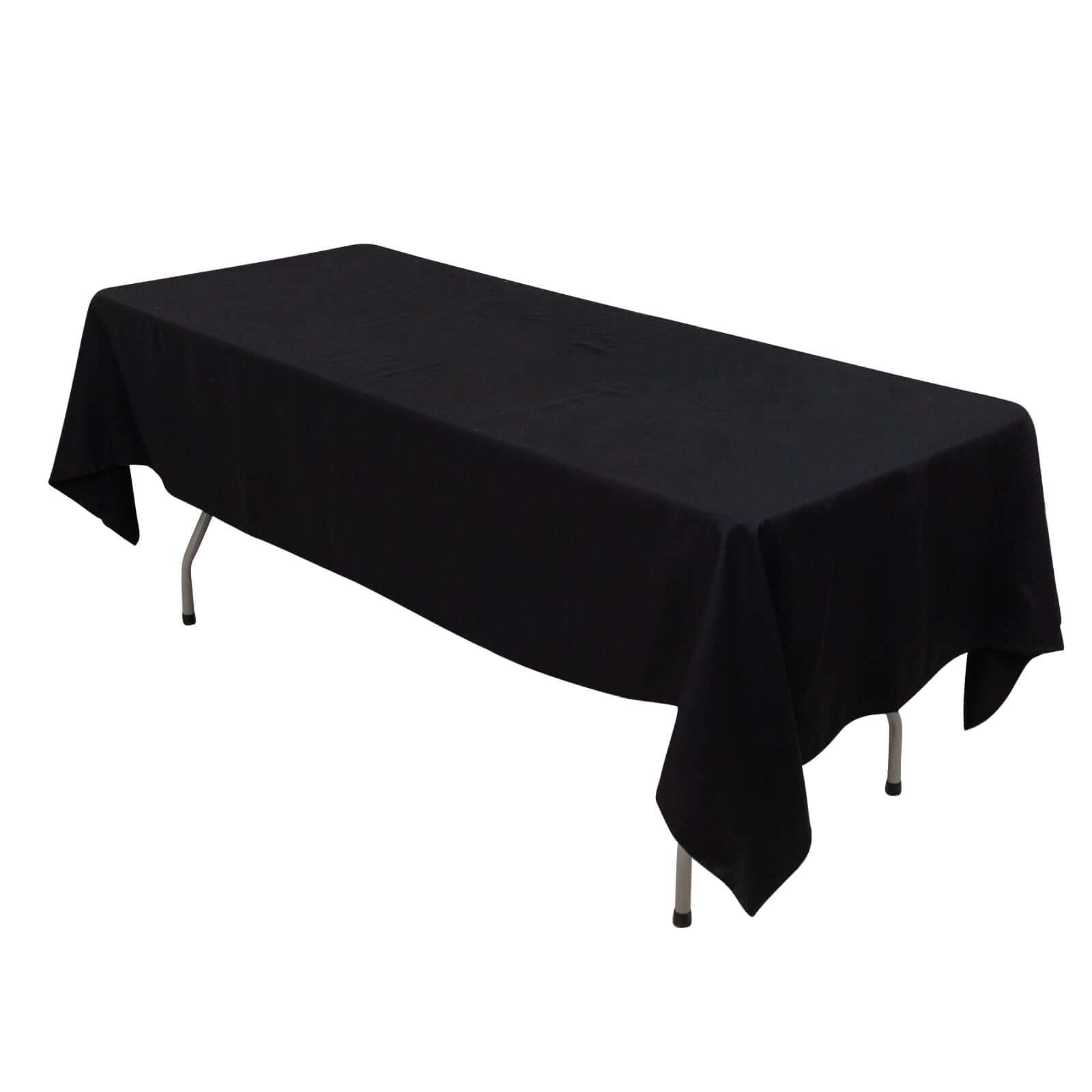 100% Cotton 60"x102" Rectangle Tablecloth Black Linen - Soft & Breathable Table Cover - Linen Luxes