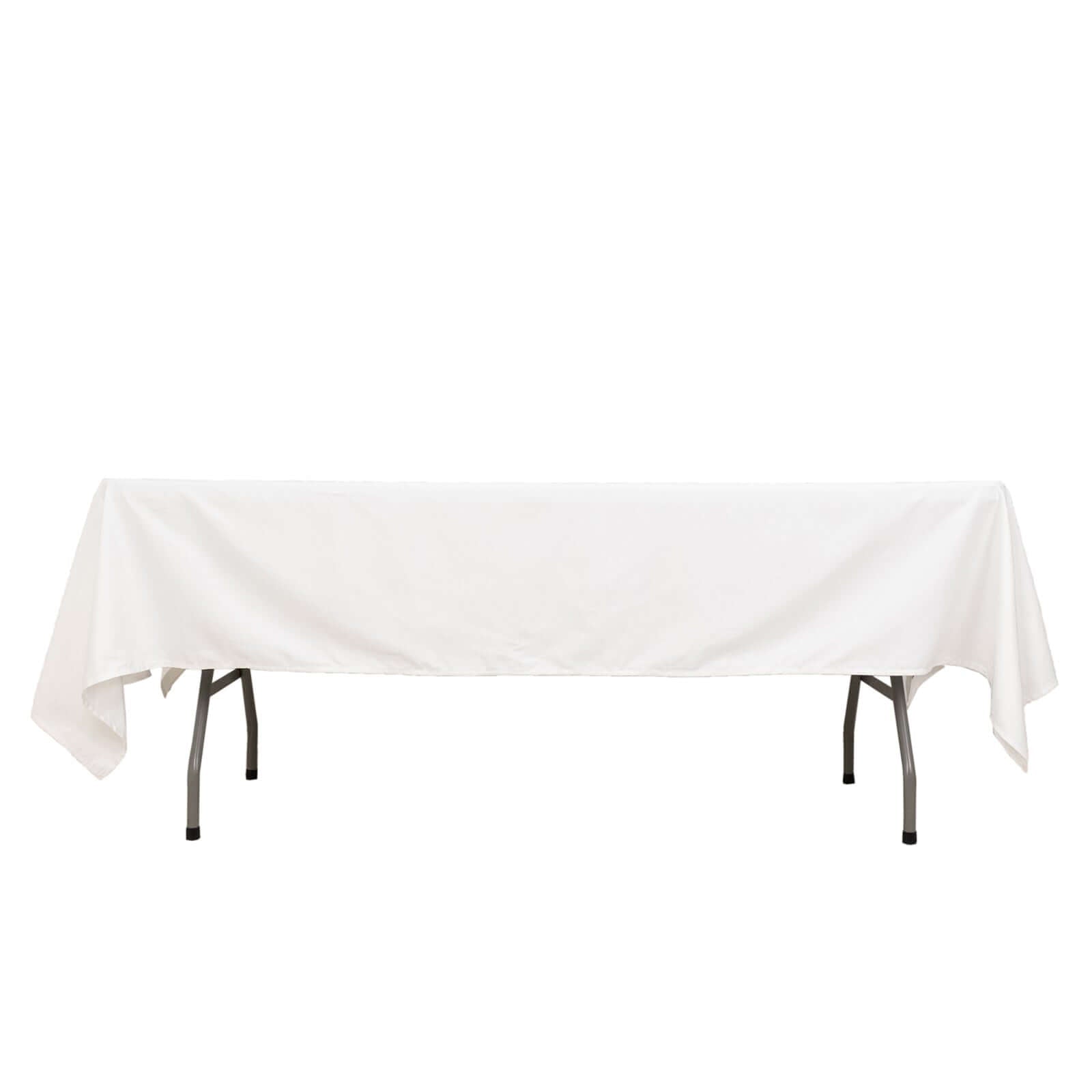 100% Cotton 60"x102" Rectangle Tablecloth White Linen - Soft & Breathable Table Cover - Linen Luxes