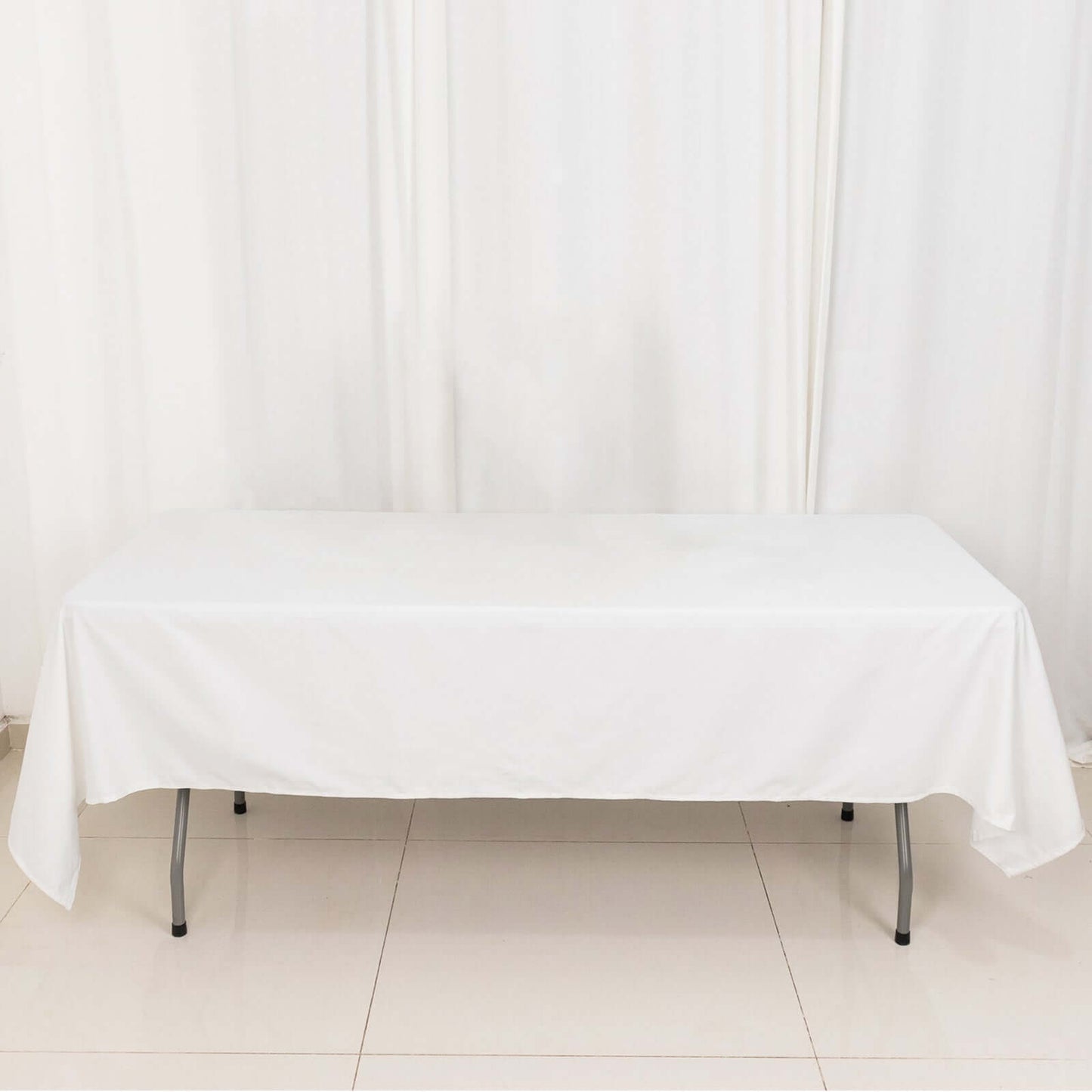 100% Cotton 60"x102" Rectangle Tablecloth White Linen - Soft & Breathable Table Cover - Linen Luxes