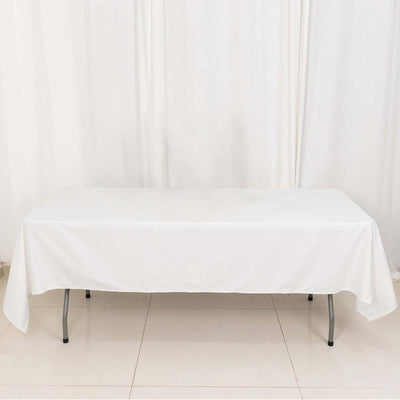 100% Cotton 60"x102" Rectangle Tablecloth White Linen - Soft & Breathable Table Cover - Linen Luxes