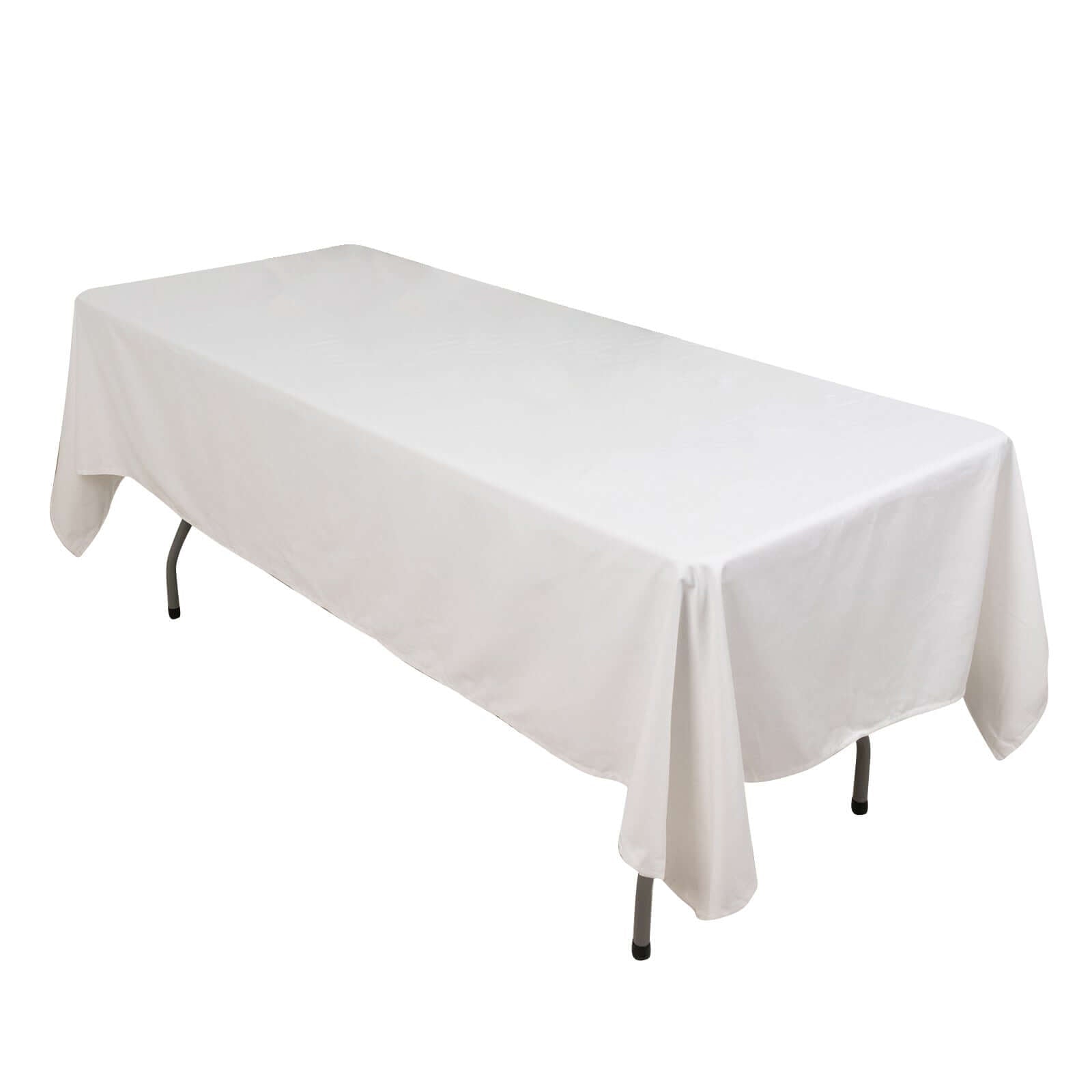 100% Cotton 60"x102" Rectangle Tablecloth White Linen - Soft & Breathable Table Cover - Linen Luxes