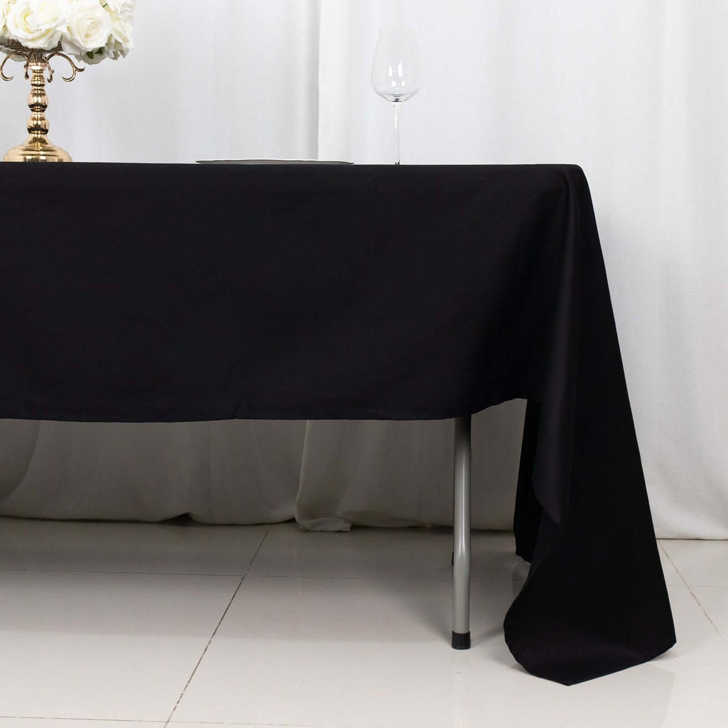 100% Cotton 60"x126" Rectangle Tablecloth Black Linen - Sophisticated, Soft & Breathable Table Cover - Linen Luxes