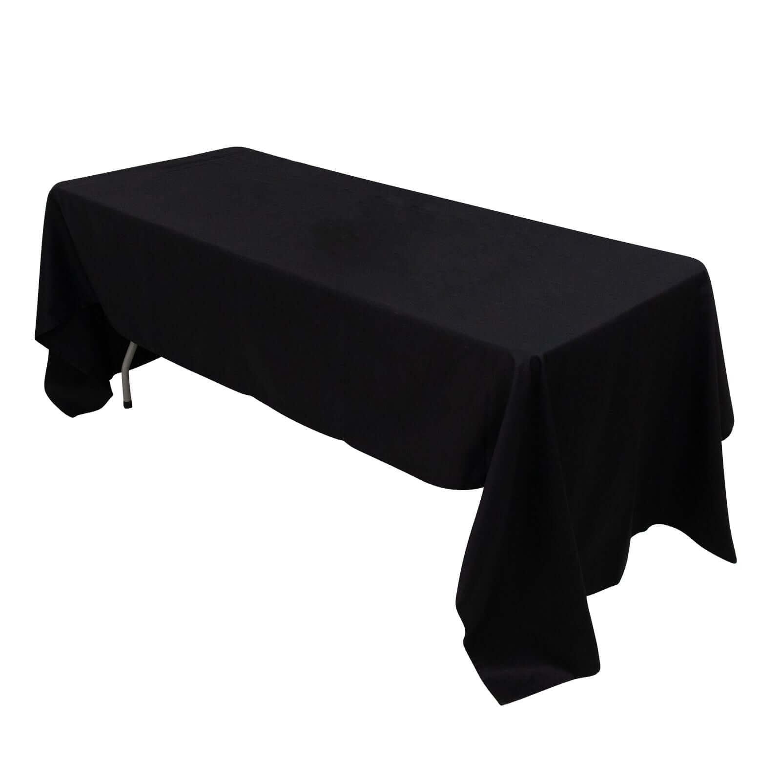 100% Cotton 60"x126" Rectangle Tablecloth Black Linen - Sophisticated, Soft & Breathable Table Cover - Linen Luxes