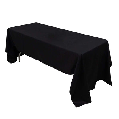100% Cotton 60"x126" Rectangle Tablecloth Black Linen - Sophisticated, Soft & Breathable Table Cover - Linen Luxes