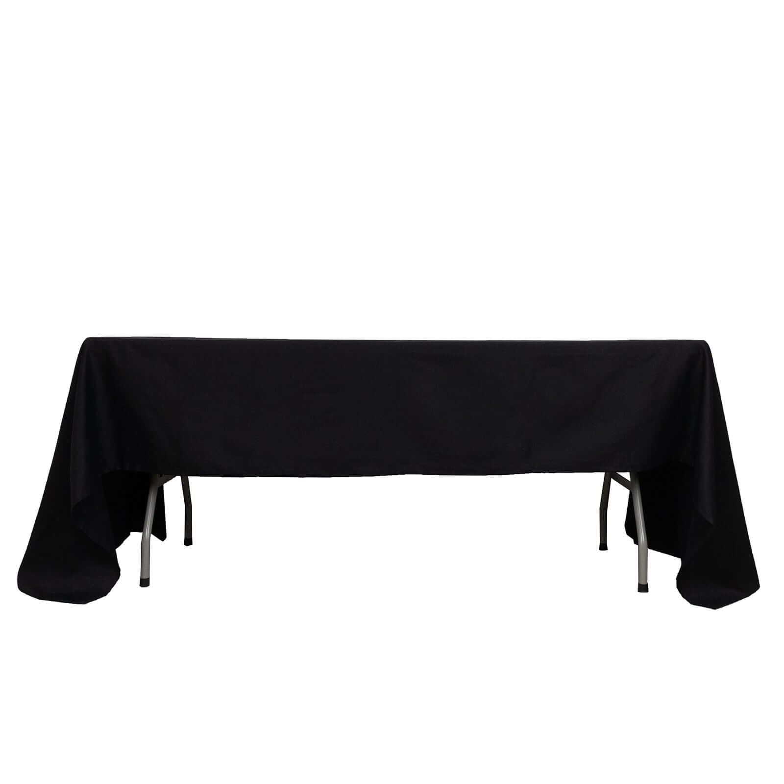 100% Cotton 60"x126" Rectangle Tablecloth Black Linen - Sophisticated, Soft & Breathable Table Cover - Linen Luxes
