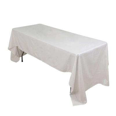 100% Cotton 60"x126" Rectangle Tablecloth White Linen - Sophisticated, Soft & Breathable Table Cover - Linen Luxes