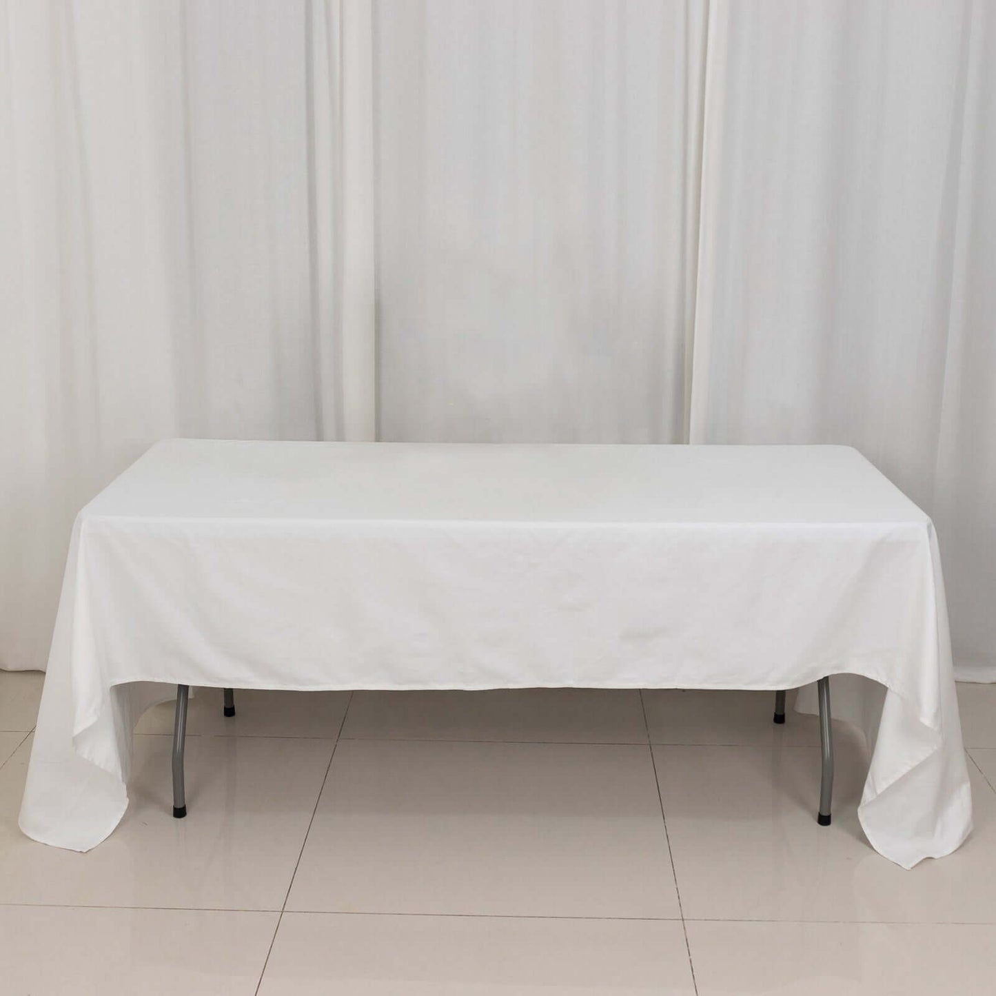 100% Cotton 60"x126" Rectangle Tablecloth White Linen - Sophisticated, Soft & Breathable Table Cover - Linen Luxes