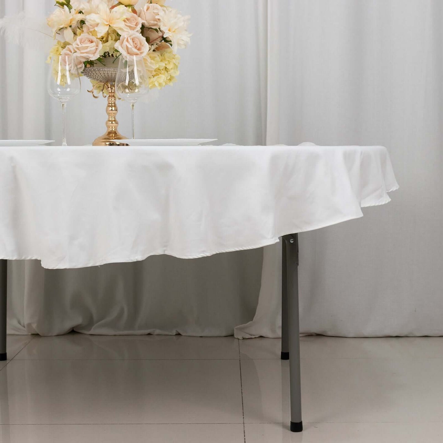 100% Cotton 70" Round Tablecloth White Linen - Sophisticated, Soft & Breathable Table Cover - Linen Luxes