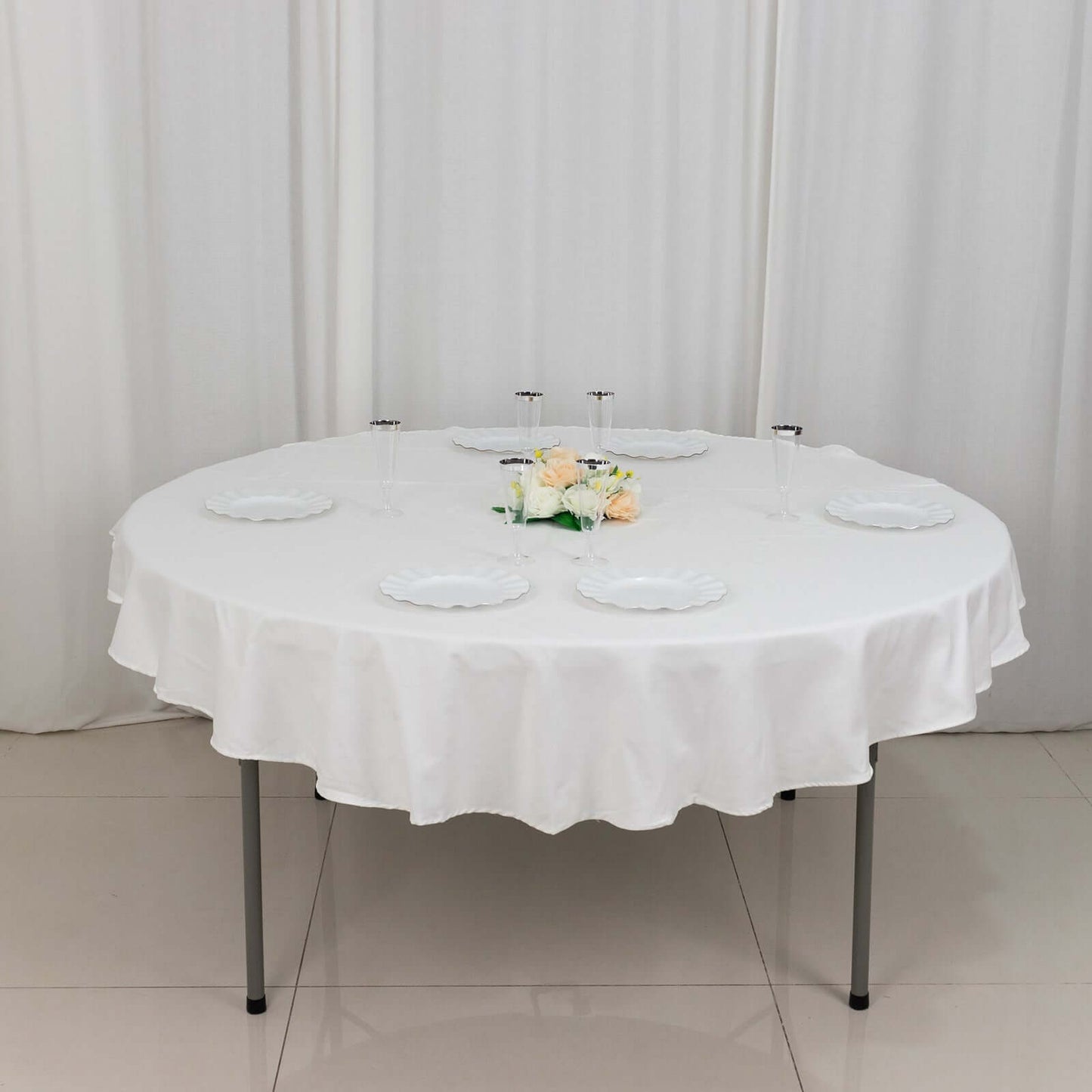 100% Cotton 70" Round Tablecloth White Linen - Sophisticated, Soft & Breathable Table Cover - Linen Luxes