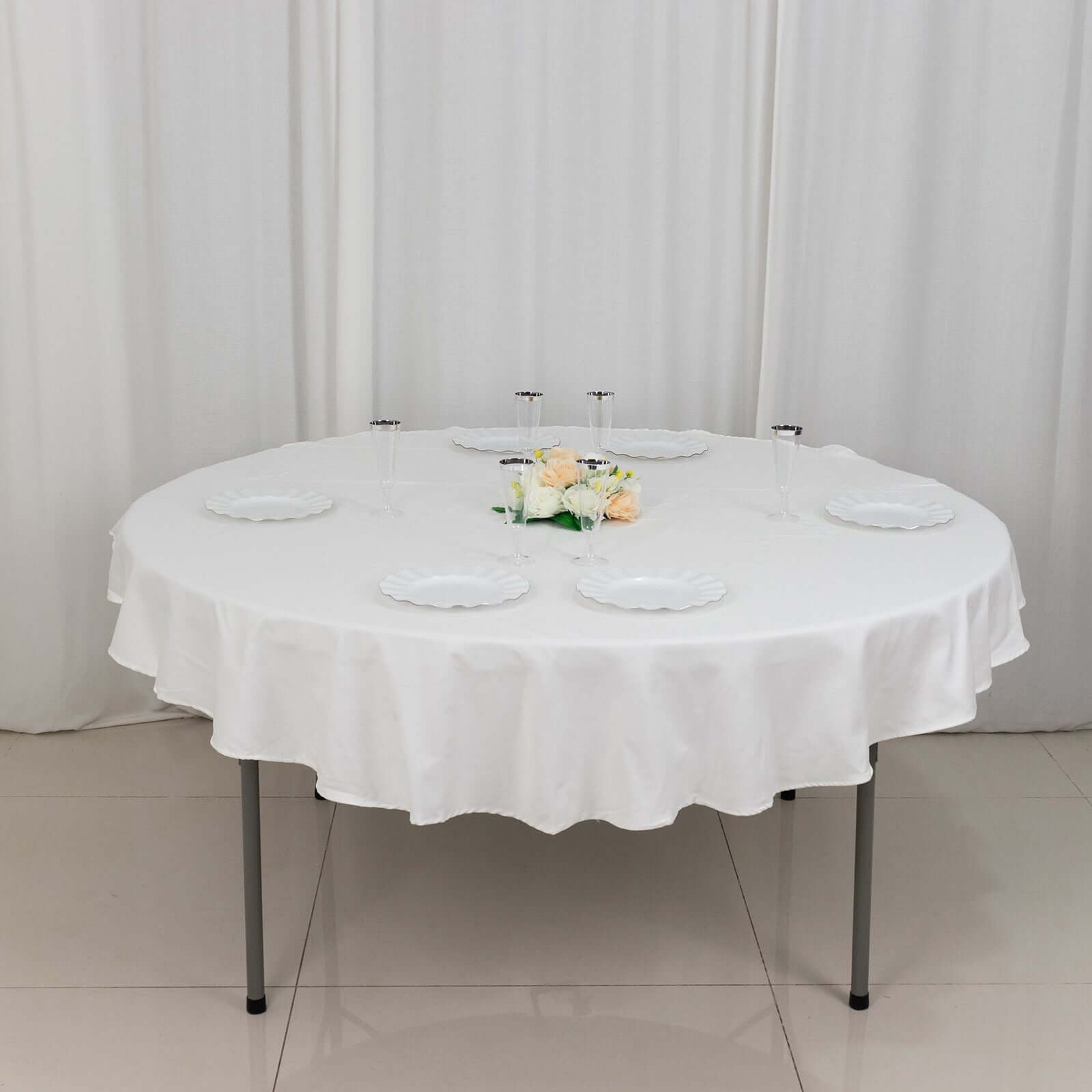 100% Cotton 70" Round Tablecloth White Linen - Sophisticated, Soft & Breathable Table Cover - Linen Luxes