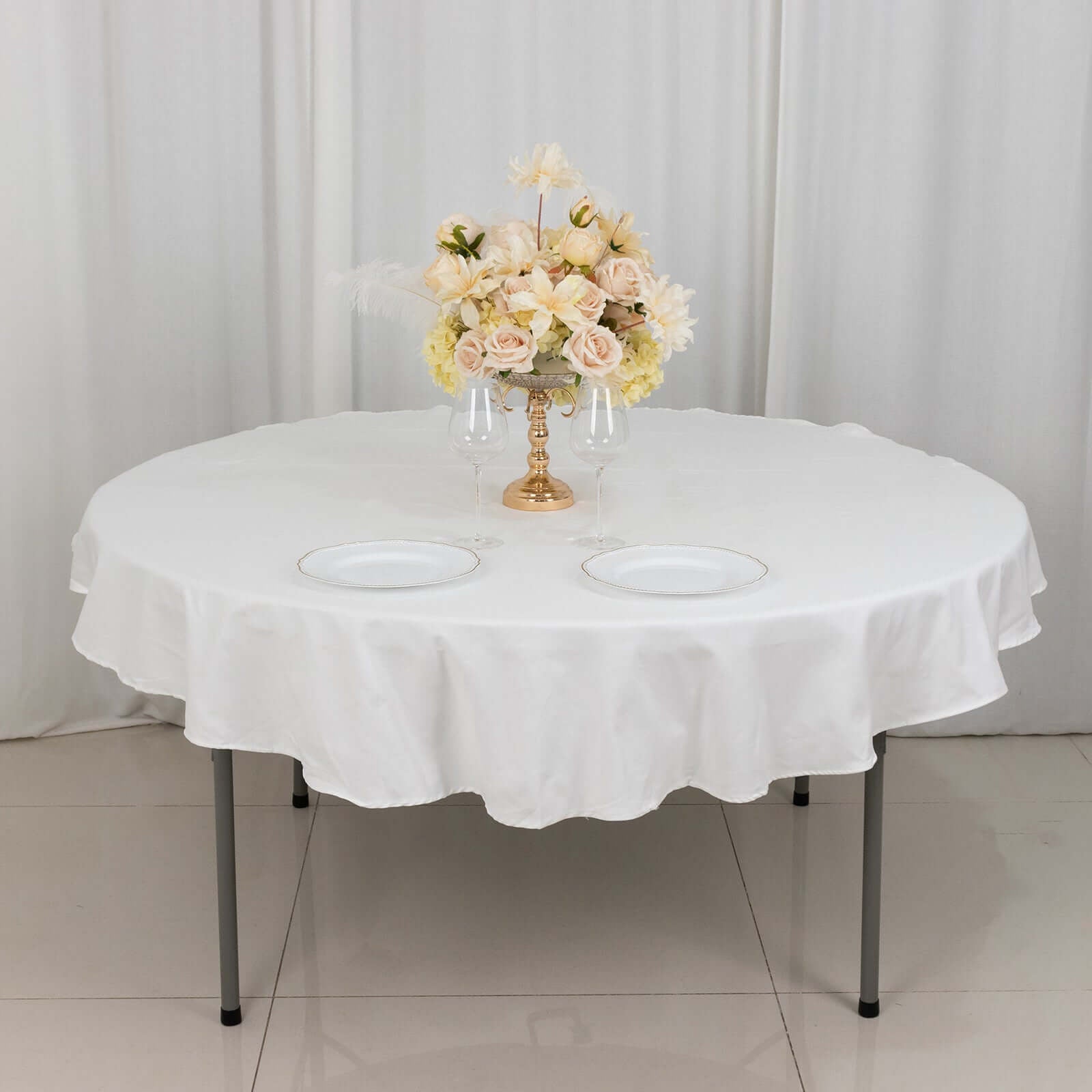 100% Cotton 70" Round Tablecloth White Linen - Sophisticated, Soft & Breathable Table Cover - Linen Luxes