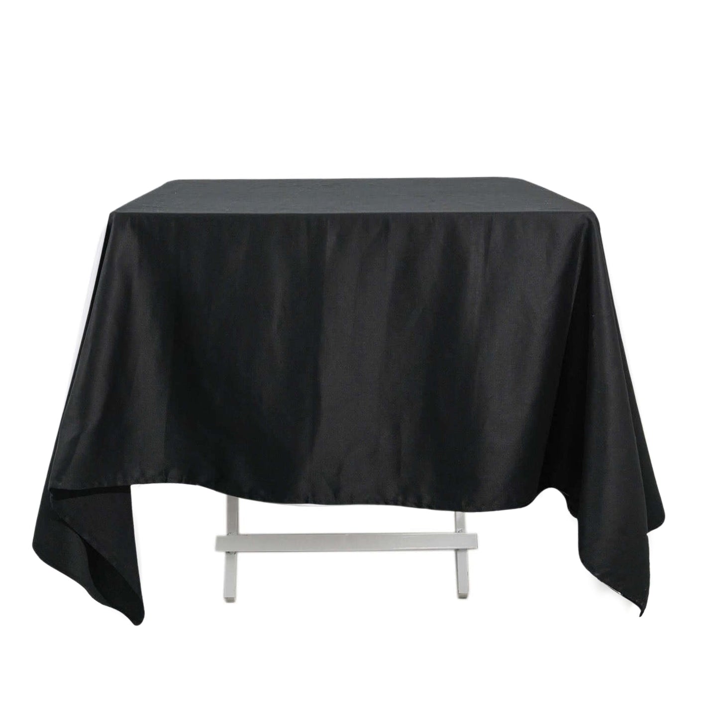100% Cotton 70"x70" Square Tablecloth Black Linen - Soft & Breathable Fabric Table Cover