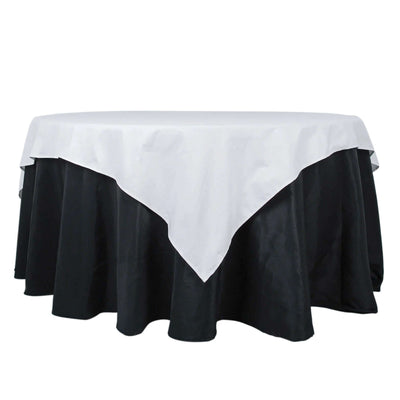 100% Cotton 70"x70" Table Overlay Square Tablecloth White Linen - Sophisticated, Soft & Breathable Fabric Table Cover