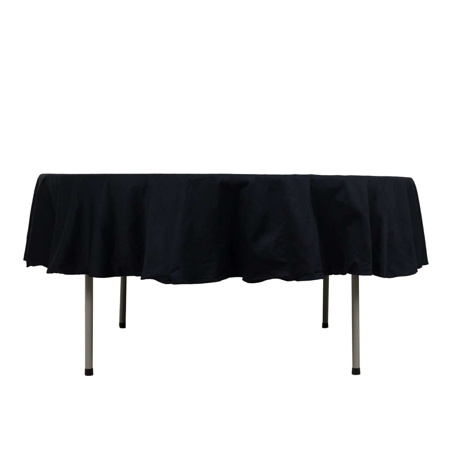 100% Cotton 90" Round Tablecloth Black Linen - Soft & Breathable Table Cover - Linen Luxes