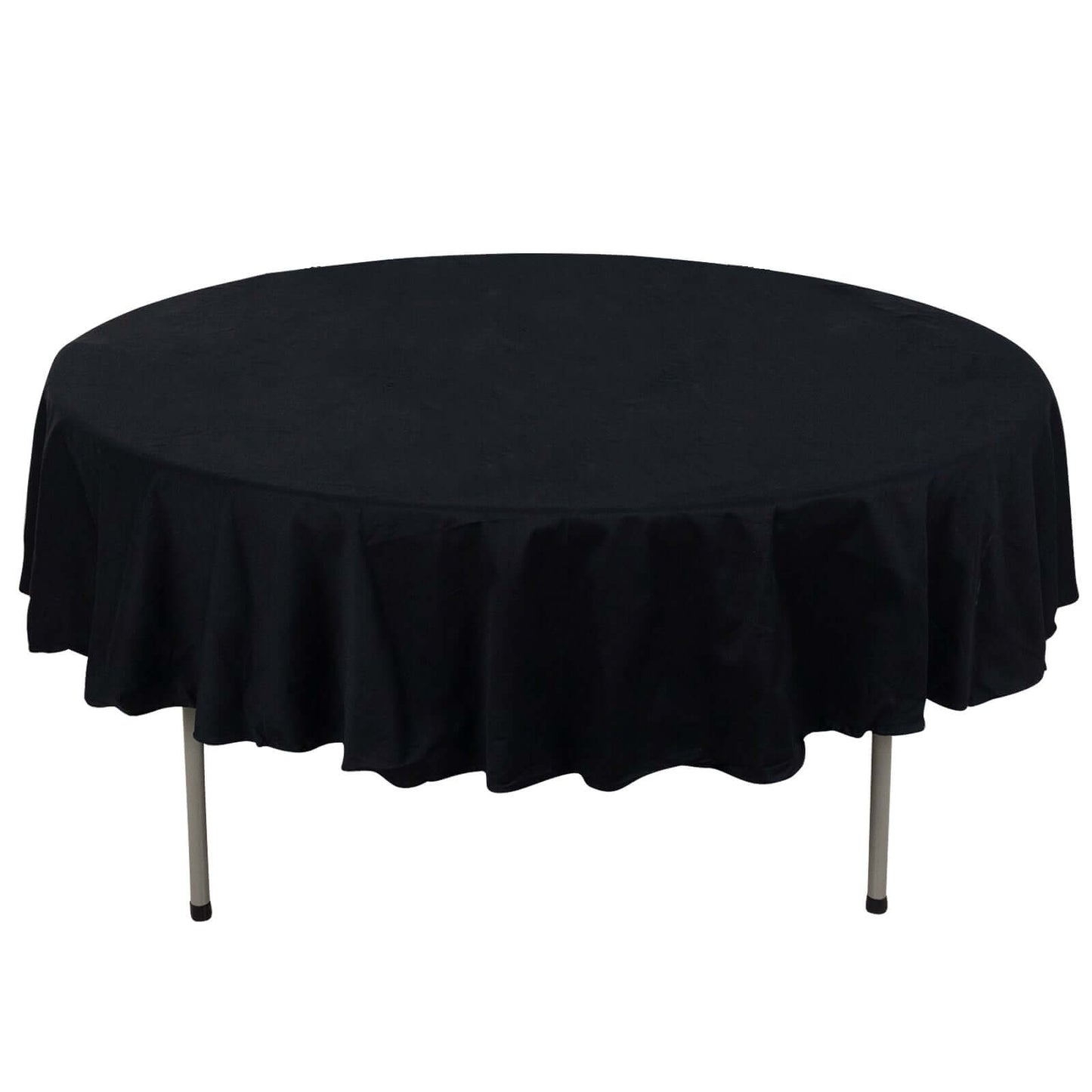 100% Cotton 90" Round Tablecloth Black Linen - Soft & Breathable Table Cover - Linen Luxes