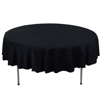 100% Cotton 90" Round Tablecloth Black Linen - Soft & Breathable Table Cover - Linen Luxes