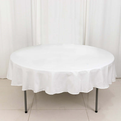 100% Cotton 90" Round Tablecloth White Linen - Sophisticated, Soft & Breathable Table Cover - Linen Luxes