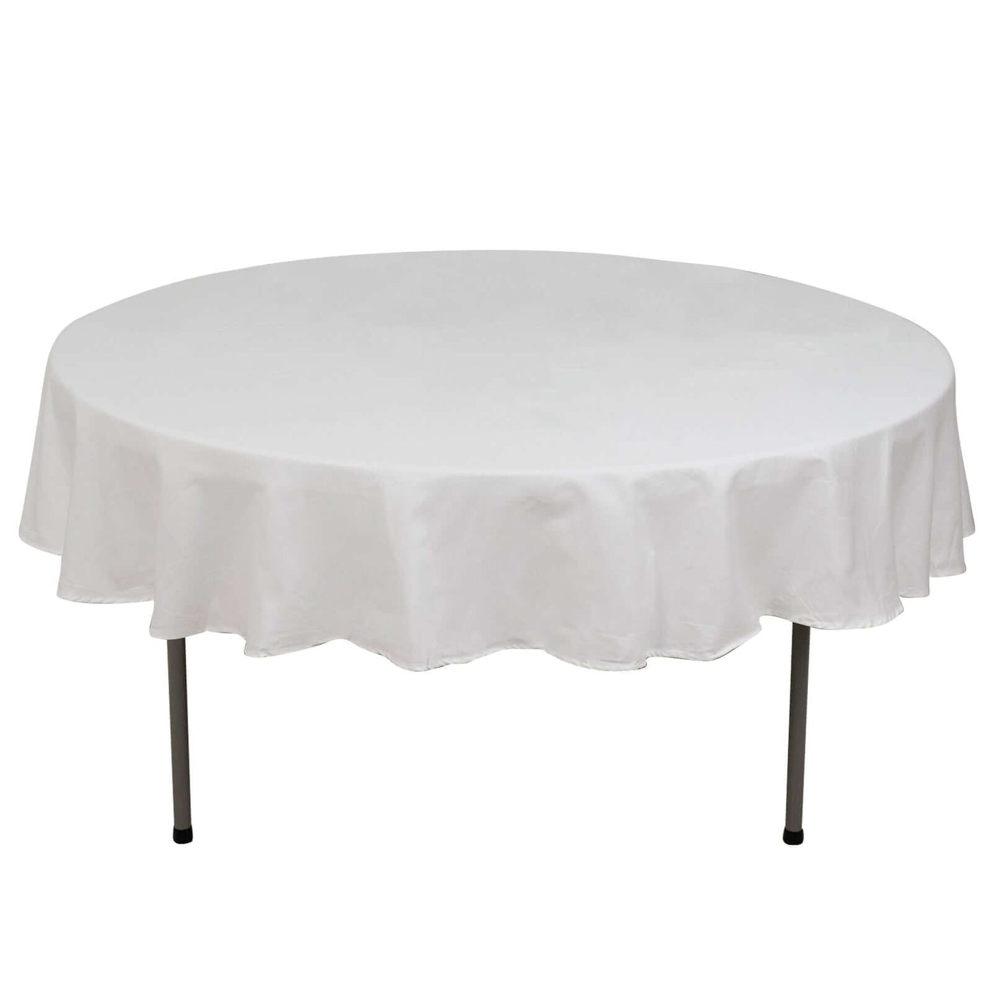 100% Cotton 90" Round Tablecloth White Linen - Sophisticated, Soft & Breathable Table Cover - Linen Luxes