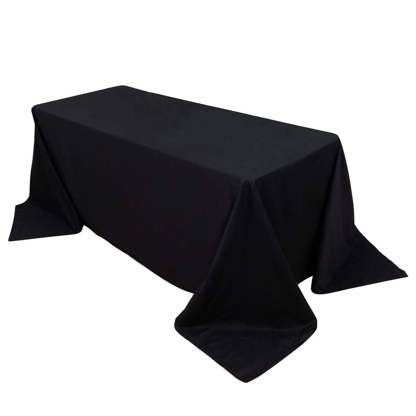 100% Cotton 90"x132" Rectangle Tablecloth Black Linen - Seamless, Soft & Breathable Table Cover - Linen Luxes