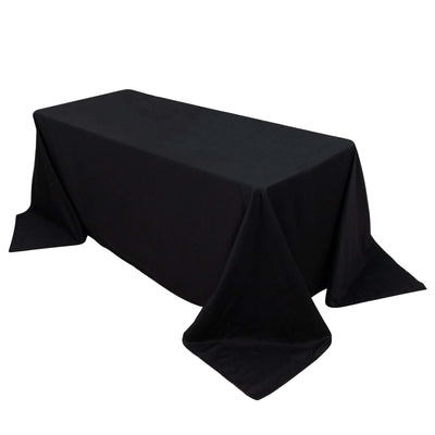 100% Cotton 90"x132" Rectangle Tablecloth Black Linen - Seamless, Soft & Breathable Table Cover - Linen Luxes