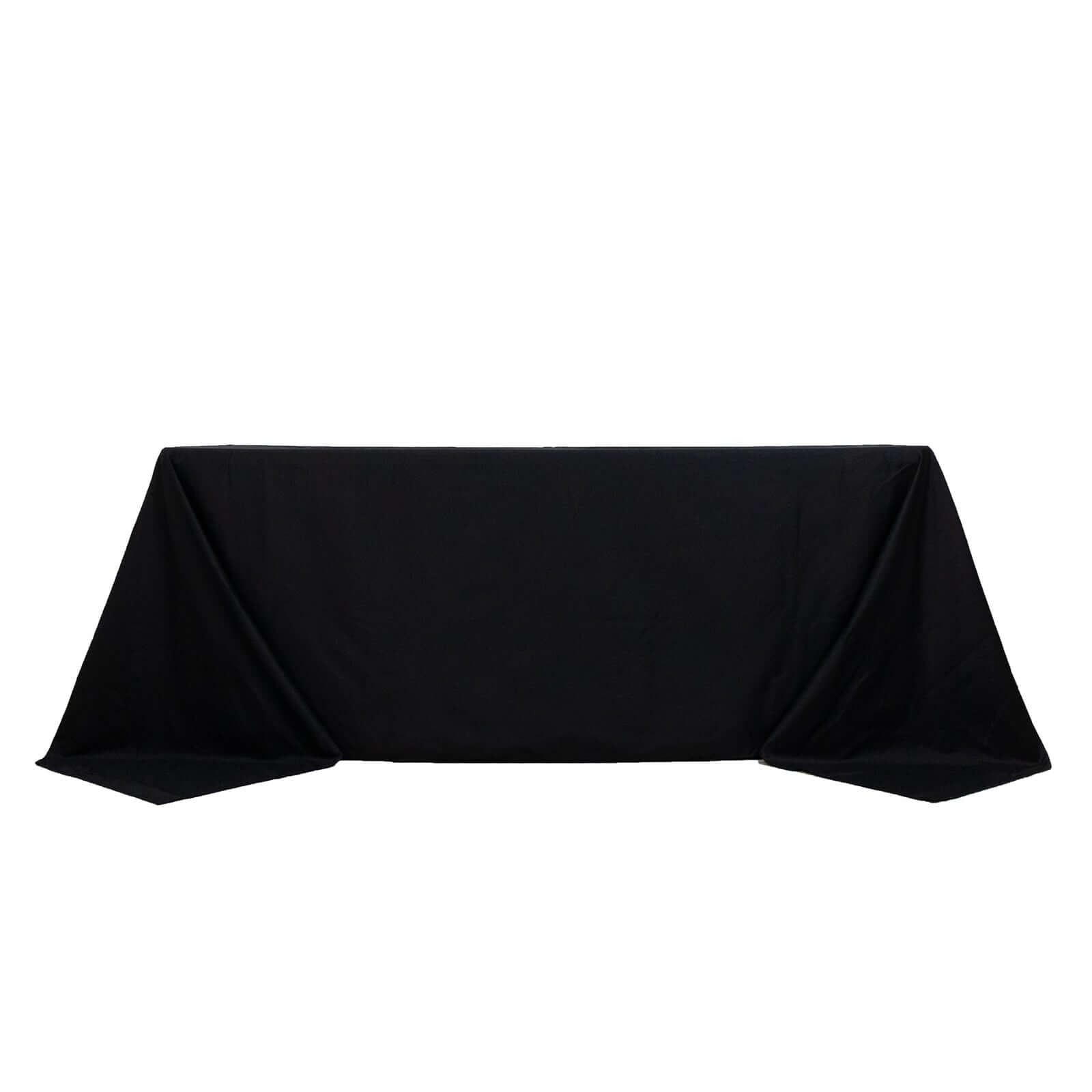 100% Cotton 90"x132" Rectangle Tablecloth Black Linen - Seamless, Soft & Breathable Table Cover - Linen Luxes