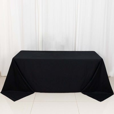 100% Cotton 90"x132" Rectangle Tablecloth Black Linen - Seamless, Soft & Breathable Table Cover - Linen Luxes